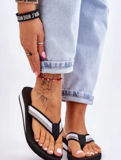 Damskie Klapki Japonki Na Platformie Big Star LL274781 Czarne