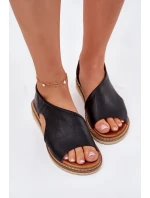 Skórzane Sandały Damskie Artiker 46C1016 Czarne