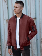 Pánska bunda bomber bordová FashionStreet TX4931