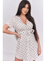 Šaty s bodkami vo farbe ecru