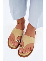 Dámské ploché žabky s ozdobným detailem Žluté Fedira