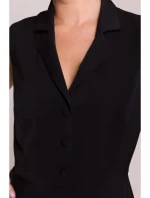 S409 Priliehavé košeľové šaty - čierne