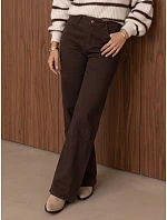 Dámske baggy džínsy s vysokým pásom, hnedé, FashionStreet UY3197 Dámske baggy džínsy s vysokým pásom, hnedé, FashionStreet UY3197