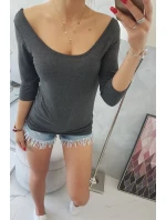 Blúzka s okrúhlym výstrihom graphite melange