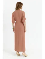 K163 Maxi šaty - ružové