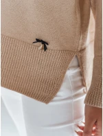 amski Sveter s výstrihom do V VERALIA camel FashionStreet MY2518