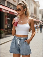 Dámske džínsové šortky SY0552 modré  - FashionStreet