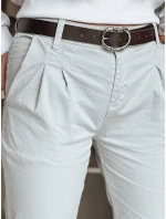 Dámske nohavice chinos s opaskom MODELA svetlo šedá FashionStreet UY2564 Dámske nohavice chinos s opaskom MODELA svetlo šedá FashionStreet UY2564