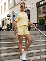 Dámsky viskózový set s motýľom a šortkami žltý FashionStreet AY1181