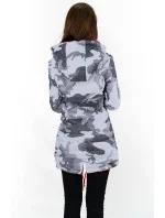 Obojstranná červená-moro dámska bunda parka s kapucňou (XW665X)