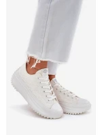 Trampki Damskie Z Haftem Na Platformie Lee Cooper LCW-25-31-3465L Białe