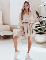 Letné mušelínové šaty LYVONNE light beige FashionStreet EY2615 Letné mušelínové šaty LYVONNE light beige FashionStreet EY2615