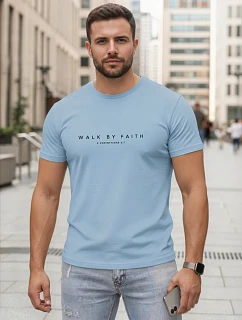 FashionStreet pánske bavlnené modré tričko s NX5123R
