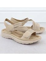 Dámske sandále na platforme pohodlné béžové Unisoft 8875