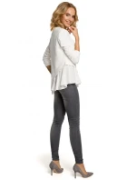 M333 Asymetrická vrstvená blúzka - ecru farba