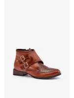 Dámske kožené členkové topánky 06696-02 model 202112 Brown - Maciejka Dámske kožené členkové topánky 06696-02 model 202112 Brown - Maciejka