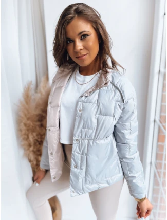 Dámska prešívaná obojstranná bunda NATINA light grey FashionStreet TY3618 Dámska prešívaná obojstranná bunda NATINA light grey FashionStreet TY3618