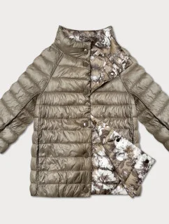 Dámska obojstranná bunda s 3/4 rukávmi Minority beige/floral (M23-7009-62)