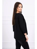 Blúzka s 3D grafikou mačky čierna