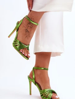 Damskie Sandały Na Szpilce Zielone My Darling