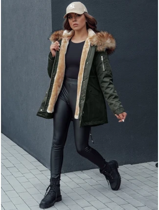 Dámska zimná bunda s kapucňou AVENA II zelená FashionStreet TY4512