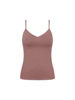 Dámske bavlnené tričko GO Daily Spaghetti Top - BROWN - hnedá 1141 - SLOGGI