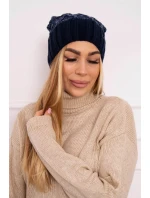 Milano fleecová čiapka K203 navy blue melange+green