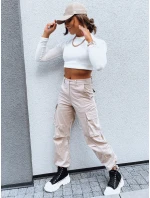 SHIMMERING dámske padákové nohavice svetlo béžové FashionStreet UY1674