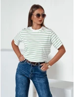 Dámske pruhované tričko RILANT zelené FashionStreet RY2563