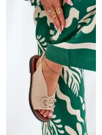 Sandały Na Płaskim Obcasie Z Ozdobą Eko Skóra Beżowe Tillireta