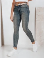 Dámske skinny džínsy s vysokým pásom modré FashionStreet UY2792