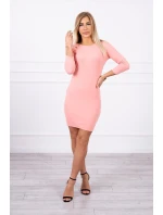 Šaty s ozdobnými gombíkmi marhuľová