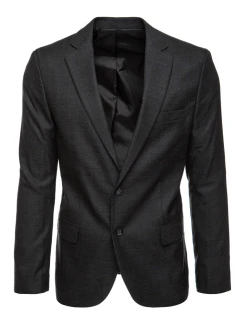 Pánske jednoradové sako čierne FashionStreet MX0626