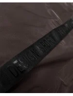 Hnedá jednoduchá dámska bunda s kapucňou LHD (LHD-24592) Hnedá jednoduchá dámska bunda s kapucňou LHD (LHD-24592)