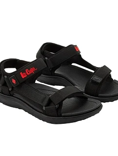Lee Cooper Dámske sandále na suchý zips na letnú pláž Ľahké čierne dámske sandále