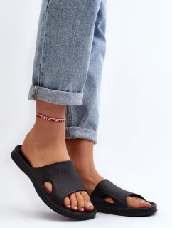 Klasyczne Klapki Damskie Czarne Juniria