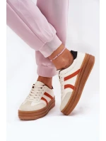 Sneakersy Damskie Na Platformie Beżowe Tolianna
