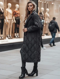 Dámsky prešívaný dlhý kabát TRENDIFY black FashionStreet TY4378z