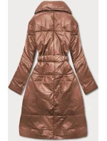 Hnedá oversize bunda z ekologickej kože (AG1-J9080)