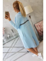 Dlhší zadný plášť modrý