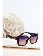 Okulary Przeciwsłoneczne Damskie Z Ozdobnym Detalem UV400 Granatowe