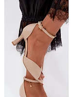 Dámske sandále na tenkom podpätku Zazoo 1120 beige