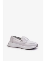 Dámske kožené mokasíny na platforme svetlo šedé S.Barski Dámske kožené mokasíny na platforme svetlo šedé S.Barski