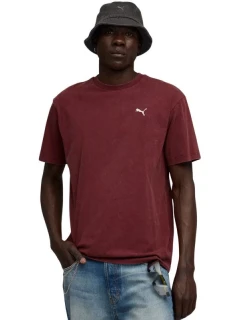Puma Ess Elevated Relaxed Wash Tee bordová 688048 96 pánske