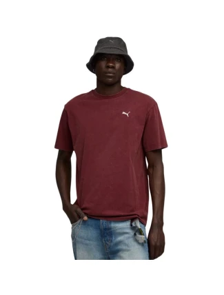 Puma Ess Elevated Relaxed Wash Tee bordová 688048 96 pánske