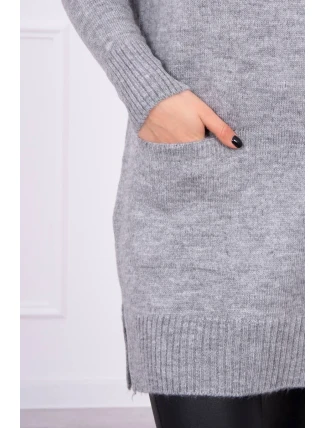 Sveter so stojačikom sivý