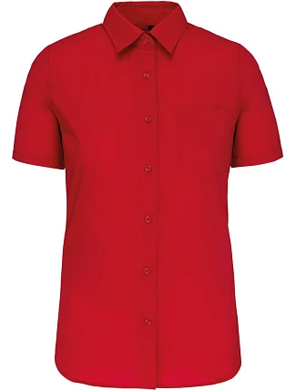 Kariban K 548 Popelínová blúzka „Judith“ s krátkymi rukávmi 20.K548 classic red Kariban K 548 Popelínová blúzka „Judith“ s krátkymi rukávmi 20.K548 classic red