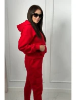 Zateplená sada mikinových + nohavíc červený