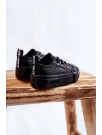 Dziecięce Skórzane Trampki BIG STAR KK374059 Czarne