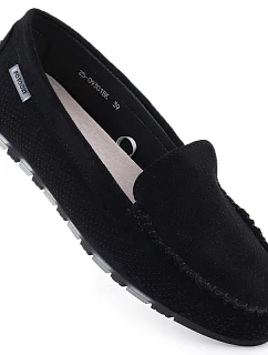 Dámske čierne semišové mokasíny Potocki WL09301